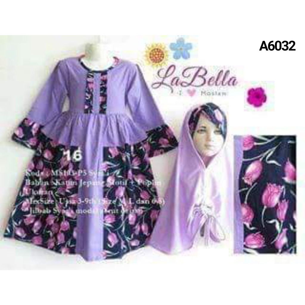 GAMIS ANAK LABELLA TULIP PURPLE 8-9THN A6032