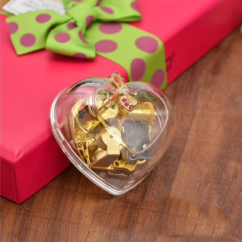 Love Kotak Music Box Heart Hati Otomatis Bunyi Nyala Unik Hadiah Ulang Tahun Kado Ultah