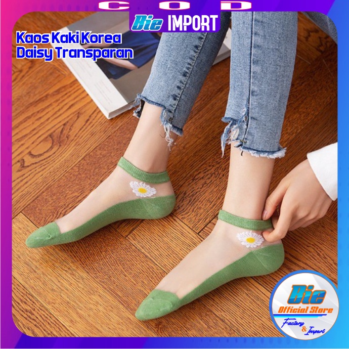 Kaos Kaki Korea Wanita Daisy Transparan Korean Style Impor Best Selller