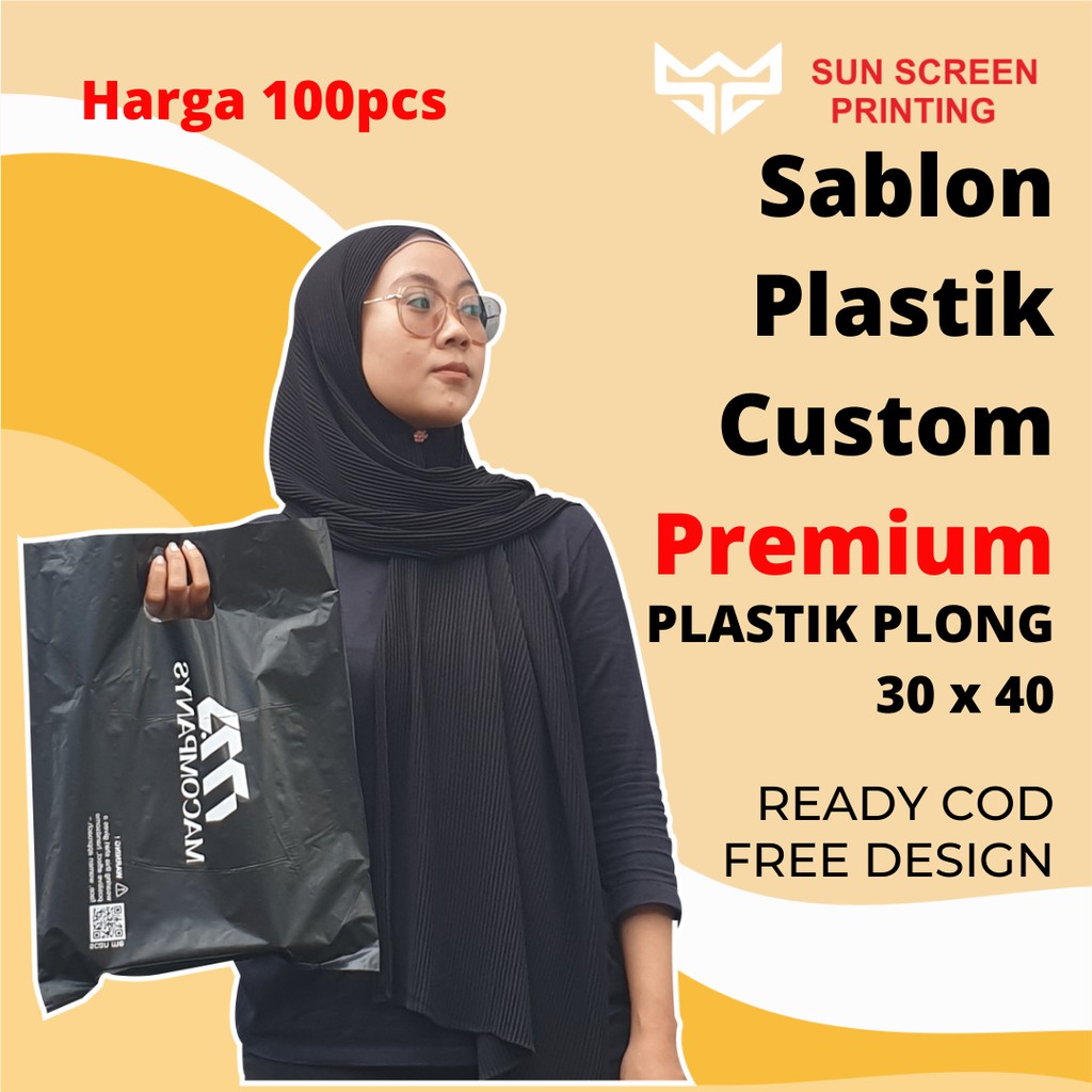 Plastik Sablon Custom Olshop Plong HD 30x40 Free Design 100pcs