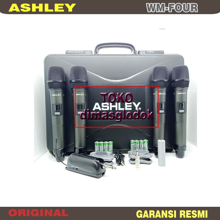 Mic Wireless ASHLEY WM-FOUR Werles Wirles 4 Microphone Pegang