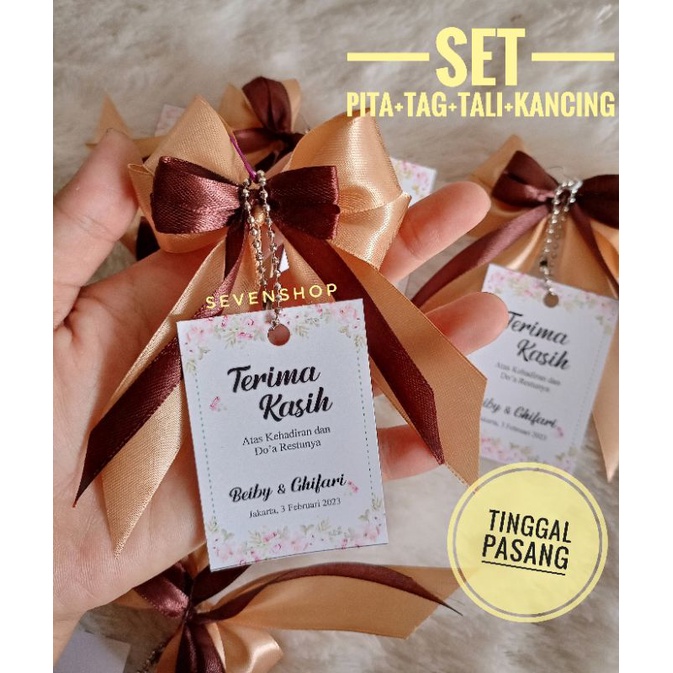 

pita souvernir set pita tag tali kancing