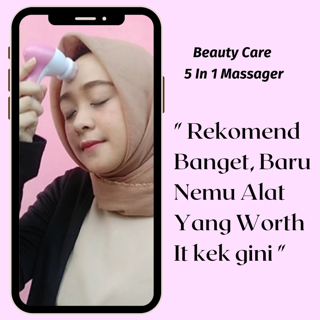 Alat Facial Wajah 5 in 1 Beauty Care Massager / 5 in 1 Alat Pembersih muka / Penghilang Jerawat Ori