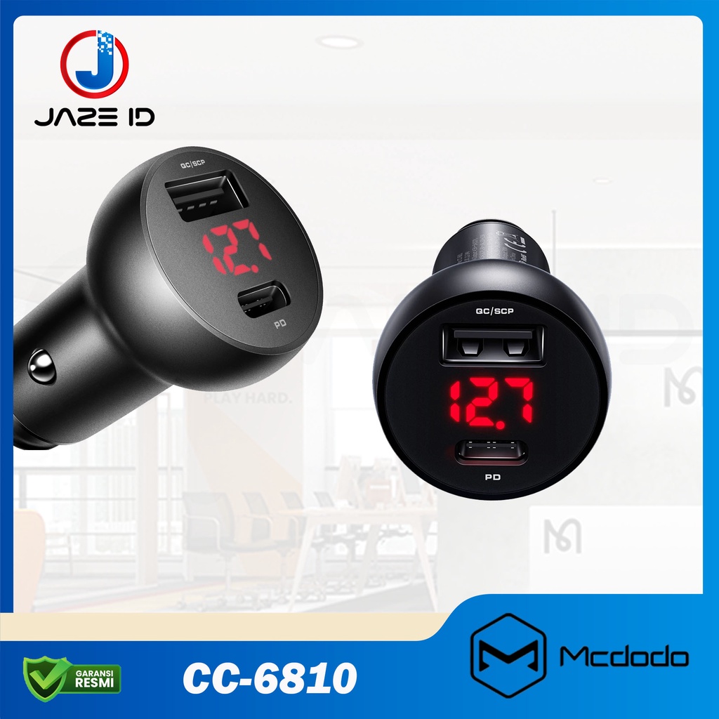 MCDODO CC-6810 Car Charger Mobil FAST Charging Dual Port 30W QC4.0 PD