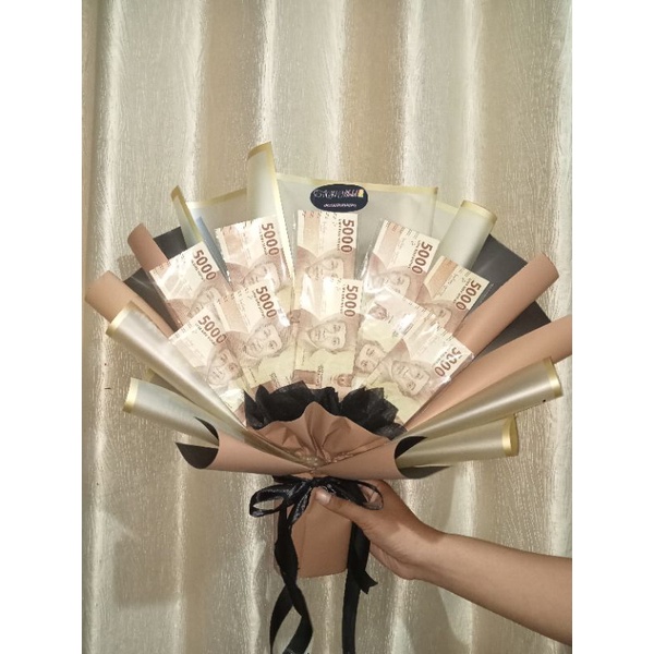buket uang asli  5ribu 10 lembar