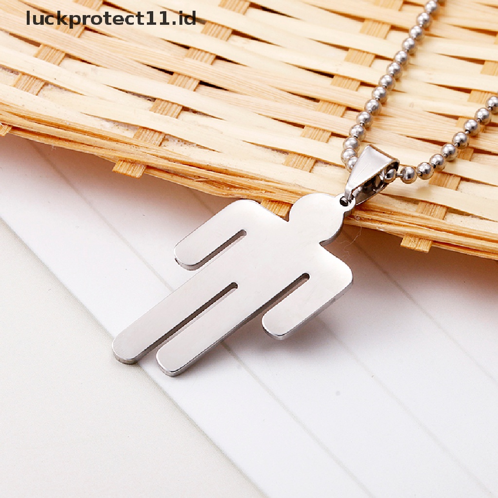 &lt; Luckprotect11. &lt; LuckproteksiKalung Liontin Billie Eilish Bahan Stainless Steel Untuk Wanita