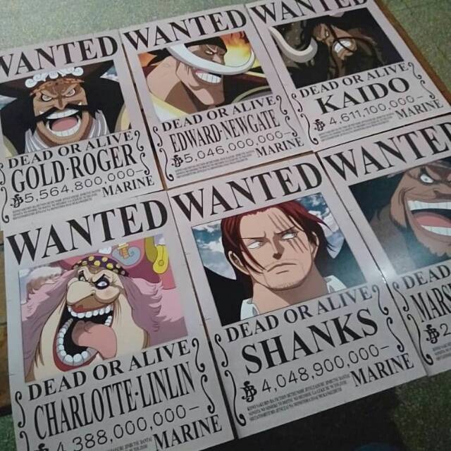 One Piece 10pcs Set One Piece Poster Anime Straw Hat Pirates Shanks Ace Wanted Poster New Collectibles