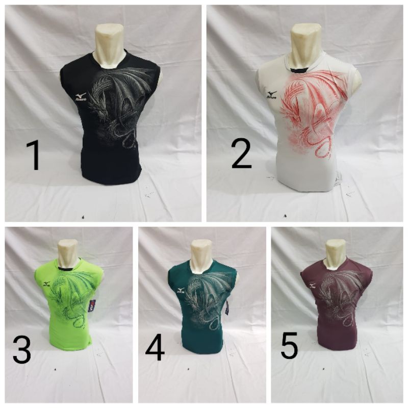 kaos seragam tim volly atasan singlet tanpa lengan motif naga baju voli terlaris