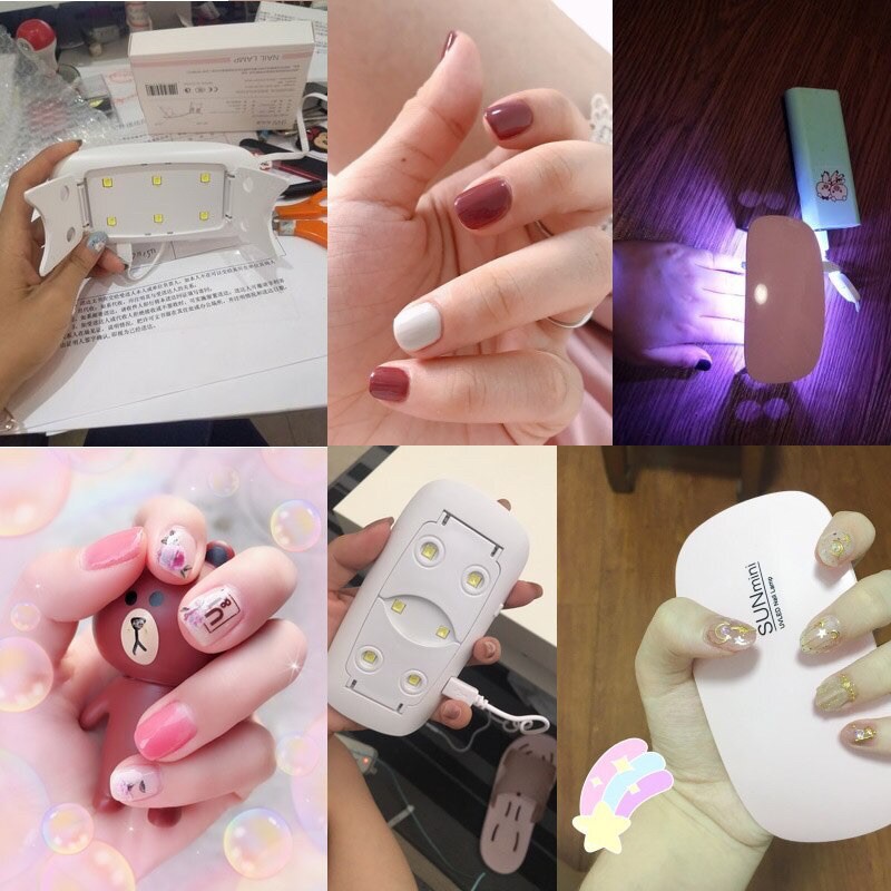 SUNmini Pengering Kutek Kuku UV LED Nail Dryer 6W - Pink