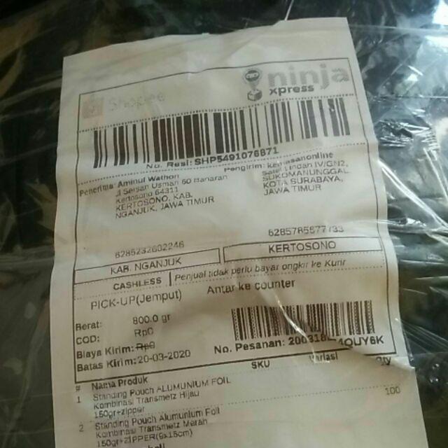 Standing Pouch Alumunium Foil Kombinasi Transmetz Merah 150gr+zipper(9x15cm)