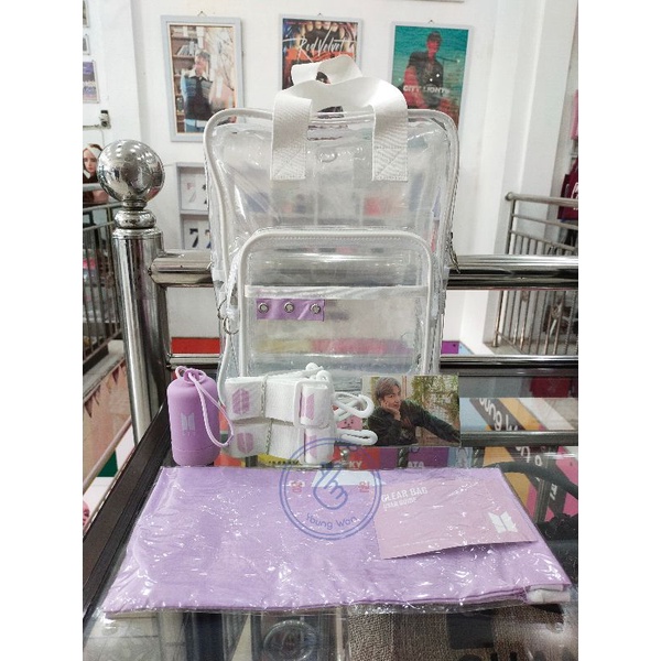 (SHARING) READY STOCK OFFICIAL BTS ARMY MEMBERSHIP MERCH BOX 7 - TAS TRANSPARANT BTS - RM JIN SUGA J