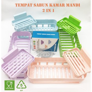 PW Paket B1 ~ Alat Kamar Mandi Multifungsi 2in1 Tempat Sabun dan Rak