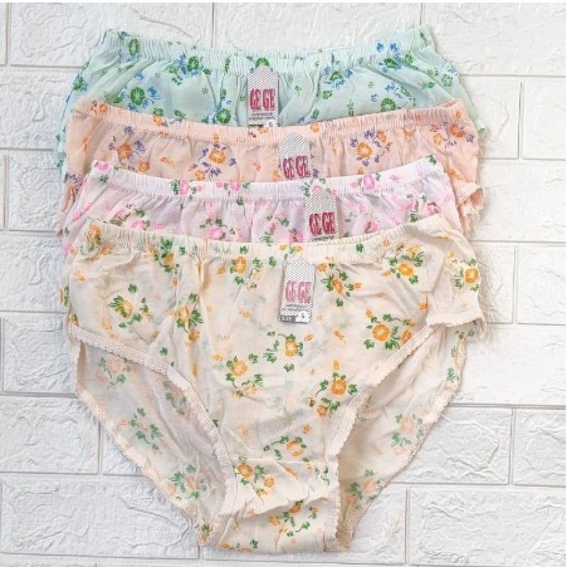 3 pcs Celana Dalam Wanita MELIN CD Katun Remaja S M L XL 3L Jumbo - 3 pcs