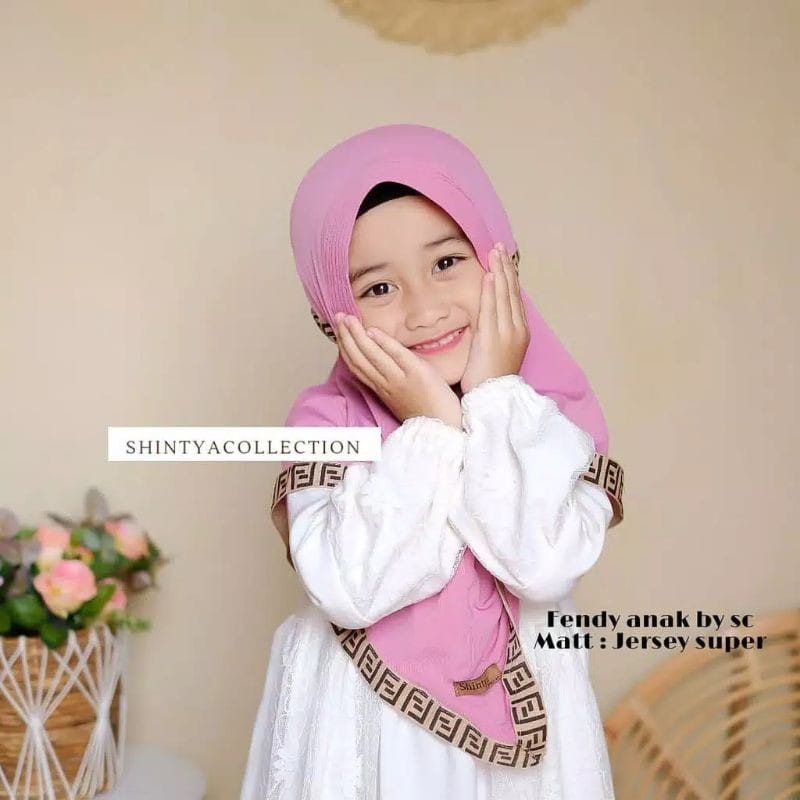 jilbab / anak / TK paud/ hijab /allsize 3-7 tahun/ FENDI