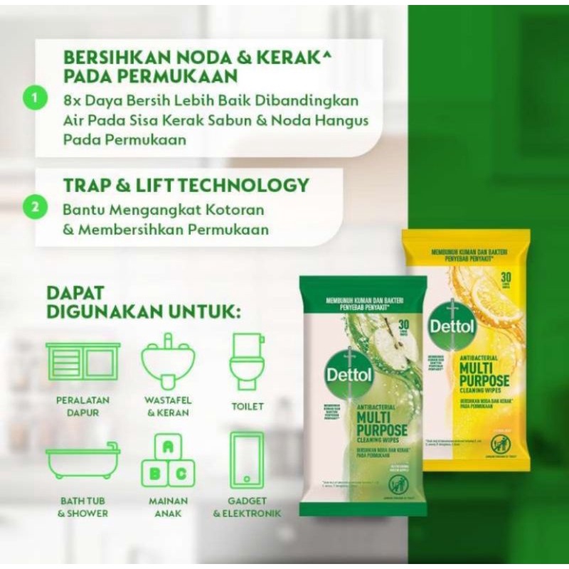 Dettol multipurpose wipes 30s