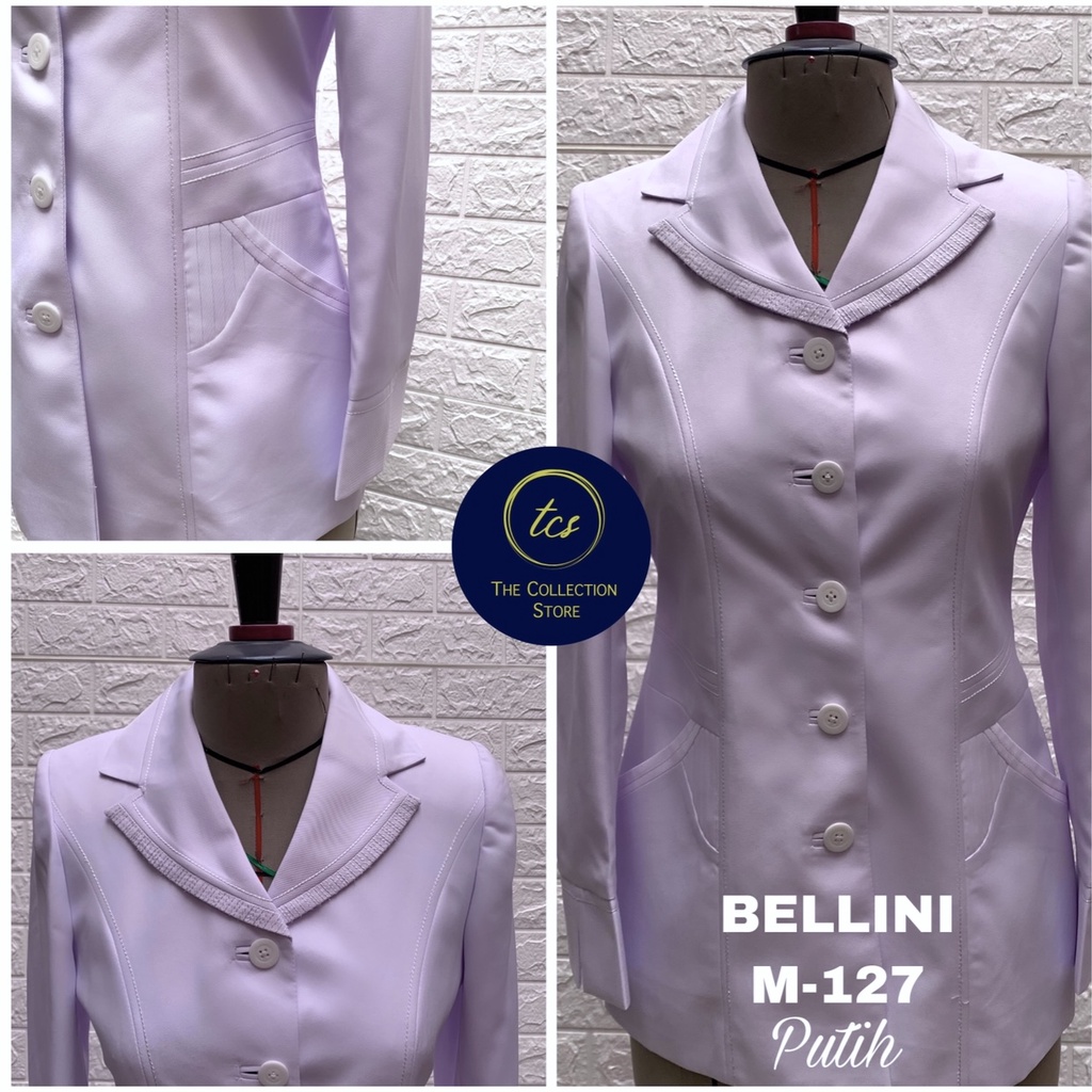 BLAZER BELLAGIO SERAGAM PUTIH PNS, DINAS, BLAZER GURU, JAS PUTIH