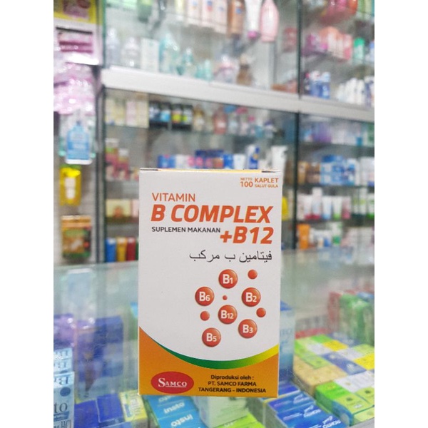 Vitamin B Complex + B12 Samco / Suplemen Makanan / Isi 100 Kaplet