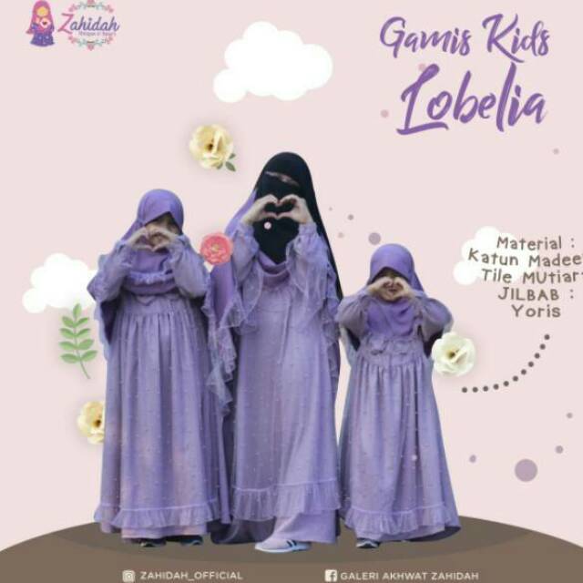 Gamis kids anak lobelia cantik original by zahidah