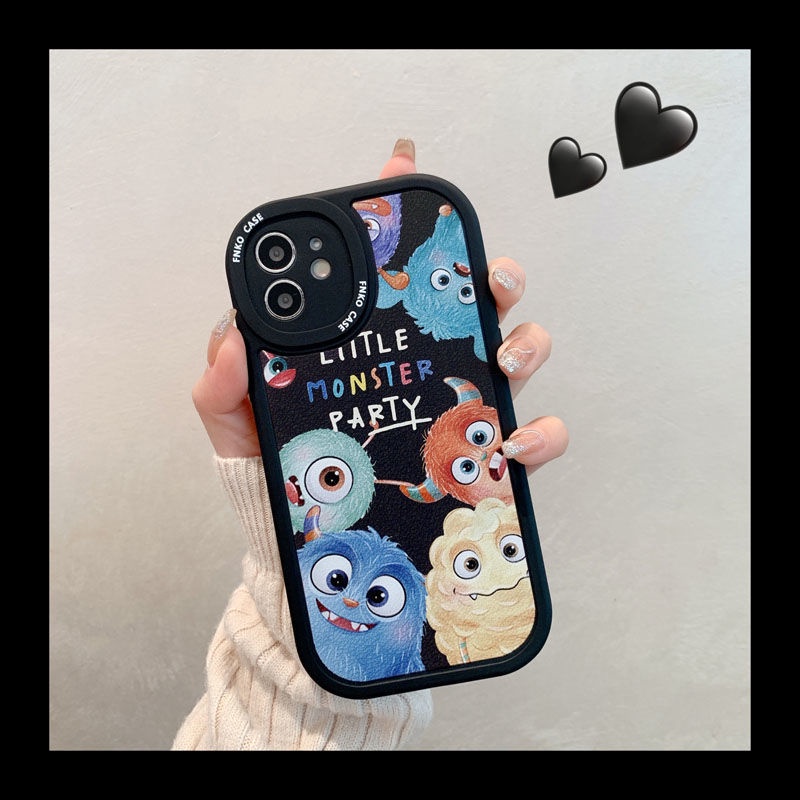 Case Desain Kartun Monster Kamera Melingkar Untuk IPhone 12 13 11 Pro Max X Xs Max Xr 7 8 Plus Xgs1