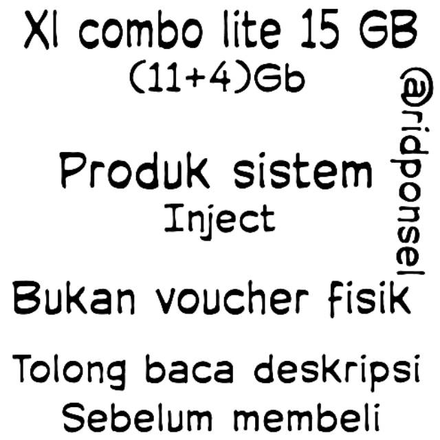 Perdana/voucher/inject xl combo lite 11/15gb unli ig,fb,wa,gojek,yt