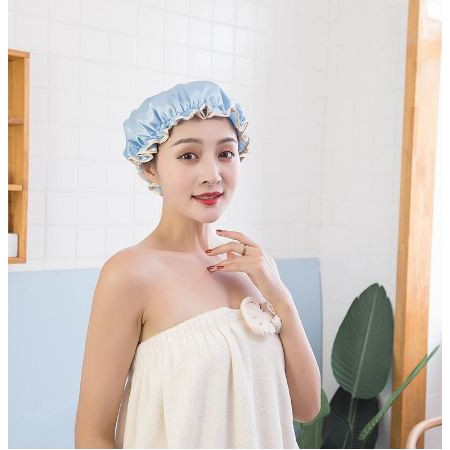 (BOW) Shower Cap Tebal Anti Air Bahan Polyster Topi Mandi 2AS45