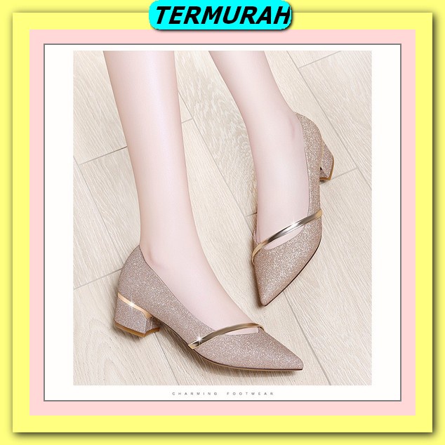 Sepatu Wanita High Heels Hak Tahu Terbaru Murah Kekinian/Sandal Hils Mules Terbaru/Sepatu Heels Pere