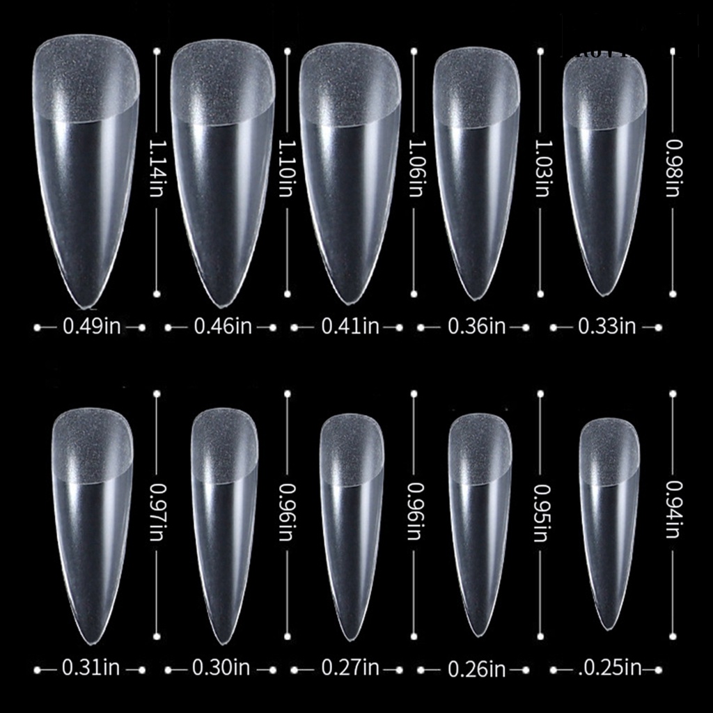 Providence 500Pcs Clear Frosted C Curved False Nail Tips Fingernail DIY Manicure Art Decor