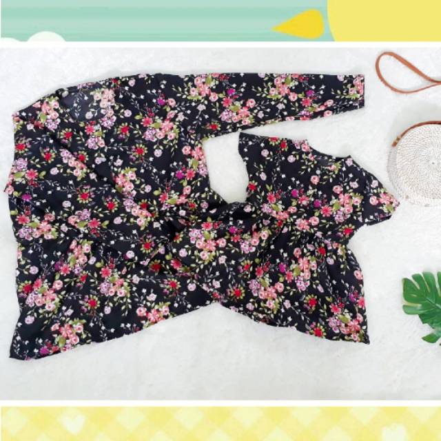 Couple Set Ibu dan Anak Perempuan: Peplum Pink Flowers