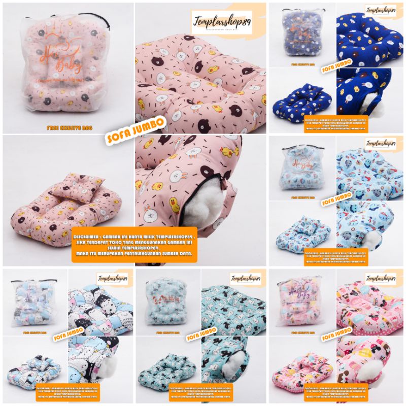 Jumbo] Sofa Bayi Ukuran Besar / kasur bayi multifungsi ( FREE Bantal + TAS )