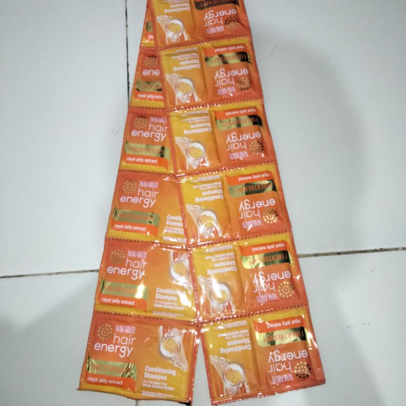 1 Renceng Makarizo hair energy shampo &amp; conditioning10ml(12 Sachet) all variant.