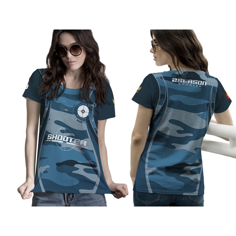 Baju Kaos Tshirt Jersey Wanita Tembak Shooter Perbakin Sniper Custom Fullprint Art 4&5