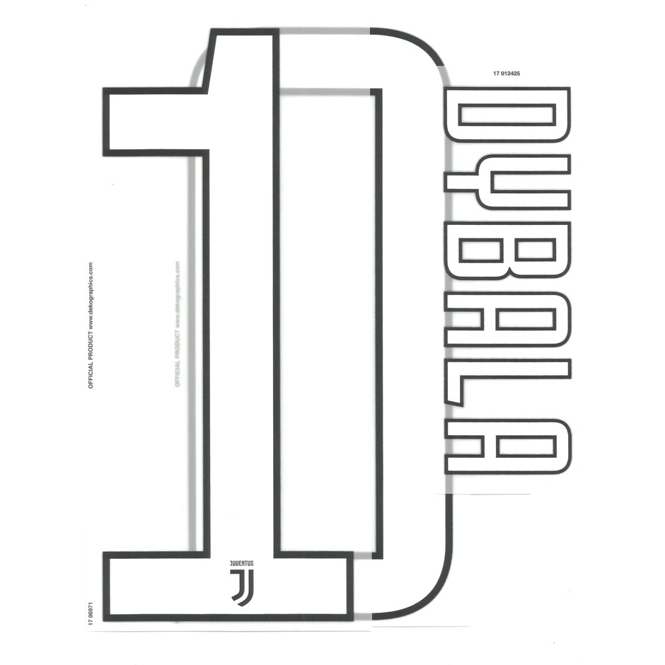 Promo Nameset Juventus 2017-18 Home. DYBALA. Original Nameset.