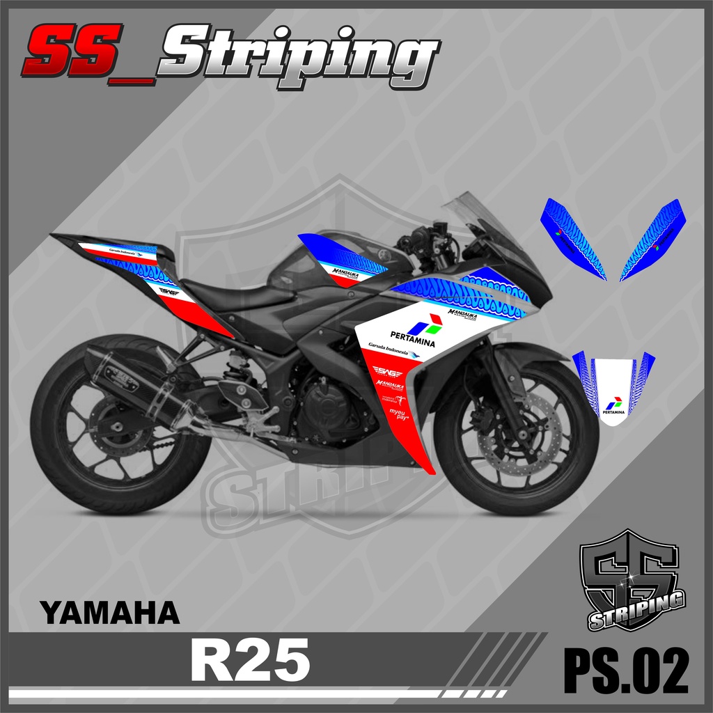 Sticker Striping List Variasi Yamaha R25 - Striping Yamaha R25 Motif Mandalika. PS.002