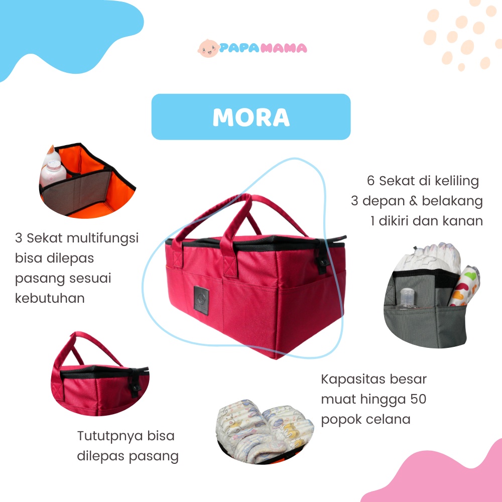 Papamama 1010 Mora Multi Purpose Portable Caddy Bag Tas Perlengkapan Bayi