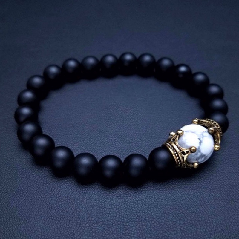 Gelang Manik-Manik Batu Alam Tiger Eye Elastis Untuk Pria / Wanita