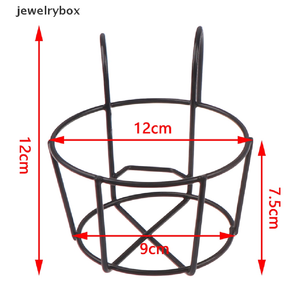 (jewelrybox) Rak Gantung Pot Bunga Bentuk Bulat Bahan Besi Untuk Pagar / Taman / Balkon