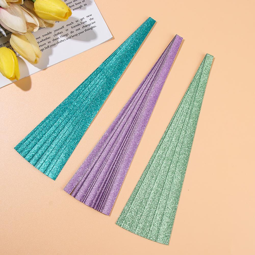 R-flower Paper Strips Pereda Tekanan Anak Best Wishes Home Decor Dengan Bubuk Emas Mix-Warna Origami