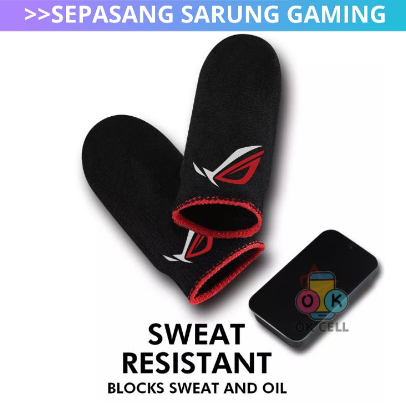 ROG Sarung Gaming ari Jempol Anti Keringat Buat Game ff ML Premium