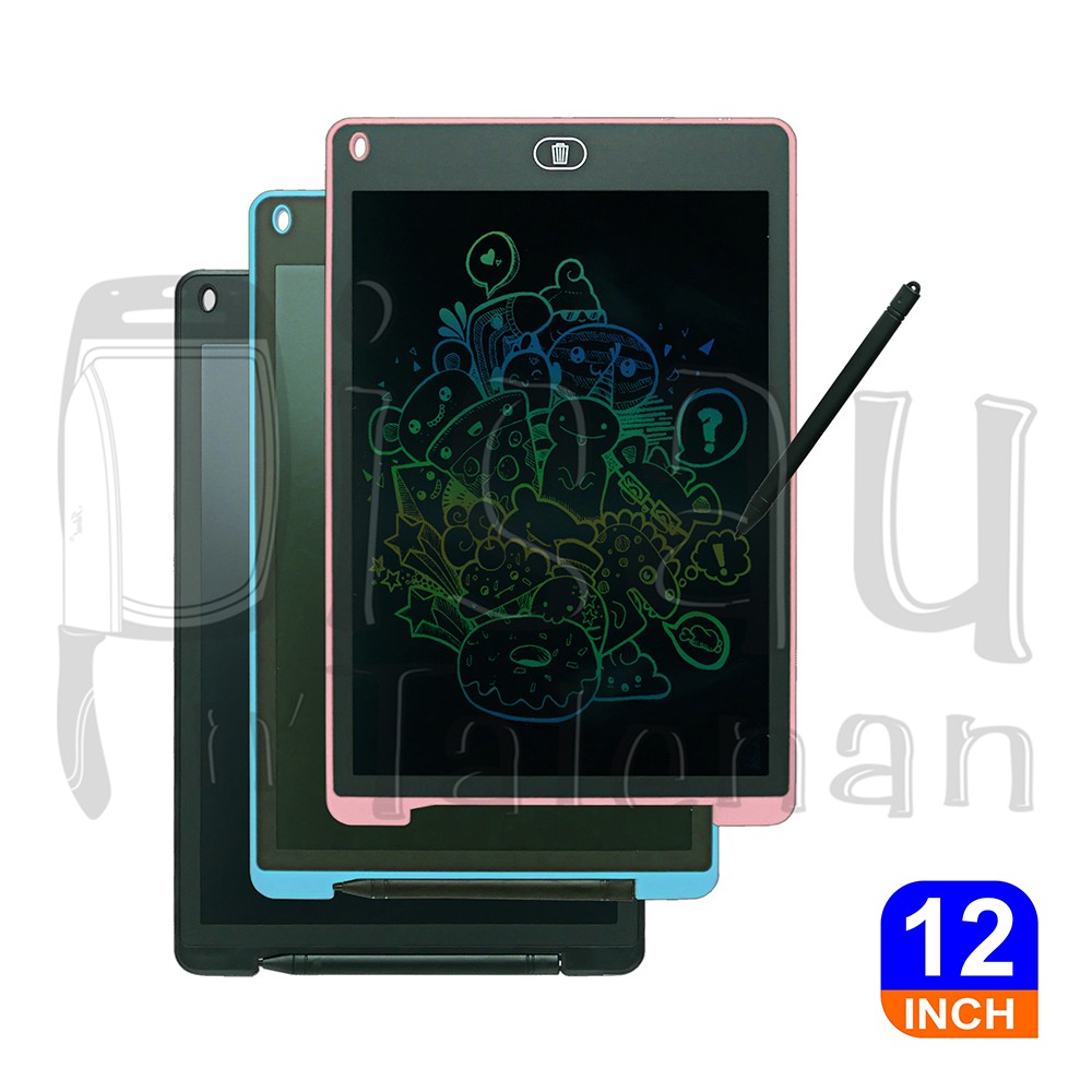 LCD Writing & Drawing Tablet Multi Color 12 Inch Papan Tulis Anak LCD