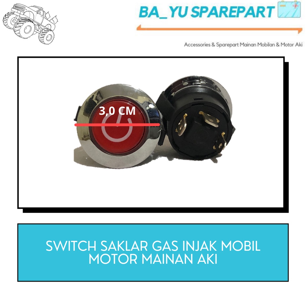Jual TOMBOL POWER SWITCH SAKLAR ON OFF UKURAN 3,0CM / MOBILAN AKI PLIKO ...