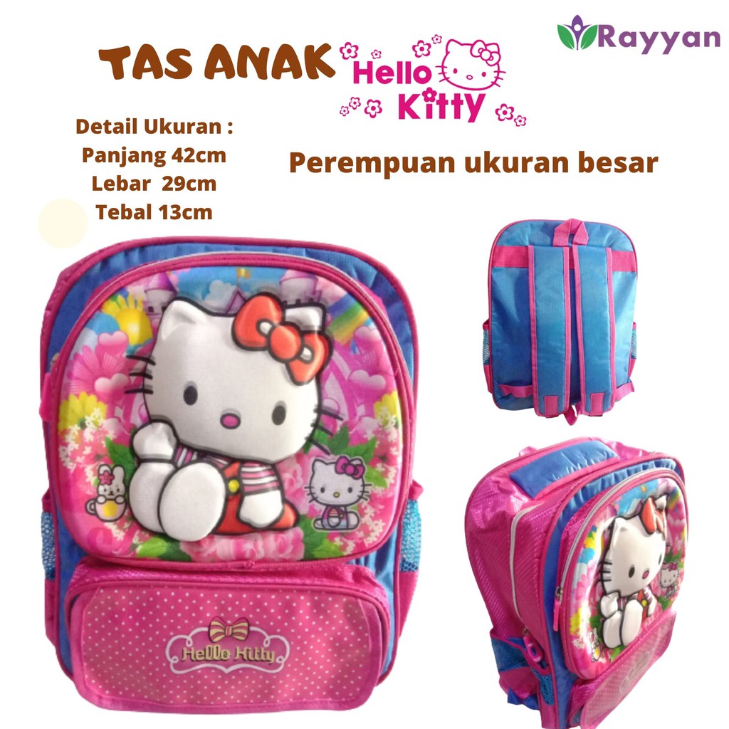 Tas Ransel Sekolah Perempuan Hello Kitty Backpack Jumbo Anak Bag Gendong Karakter Cewek