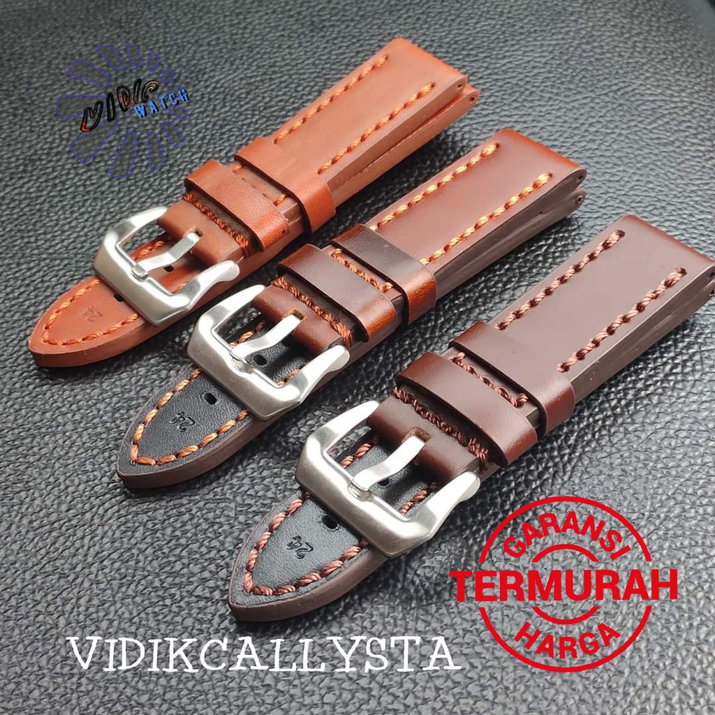 Strap Tali jam tangan kulit asli 22mm 24mm tebal Italy genuine Leather Original 22 24