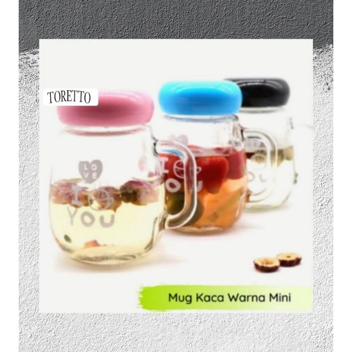 Gelas Kaca Portabel Mug I Love U 360ML Random Gelas Minum Kaca