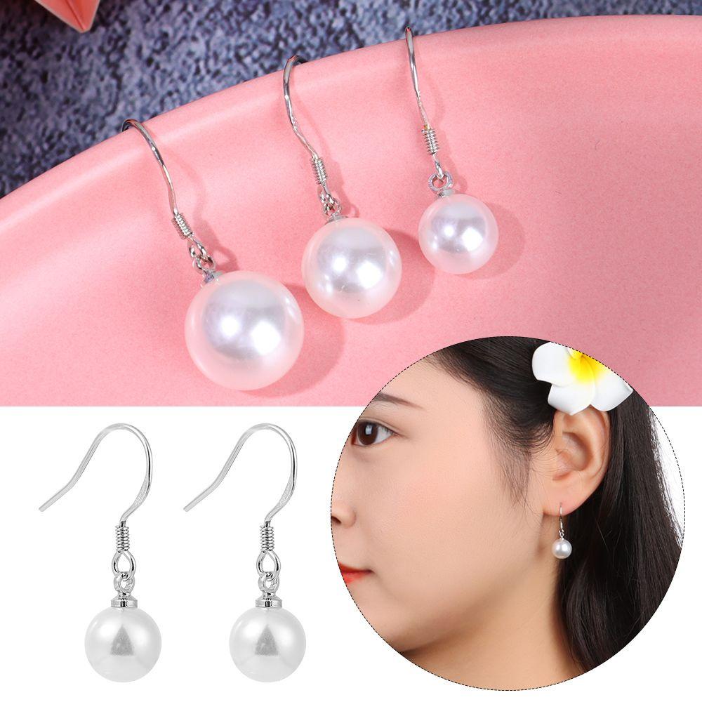 Lily Pearl Menjuntai Anting Wanita Dress Gaya Korea Ladies Kristal Zircon