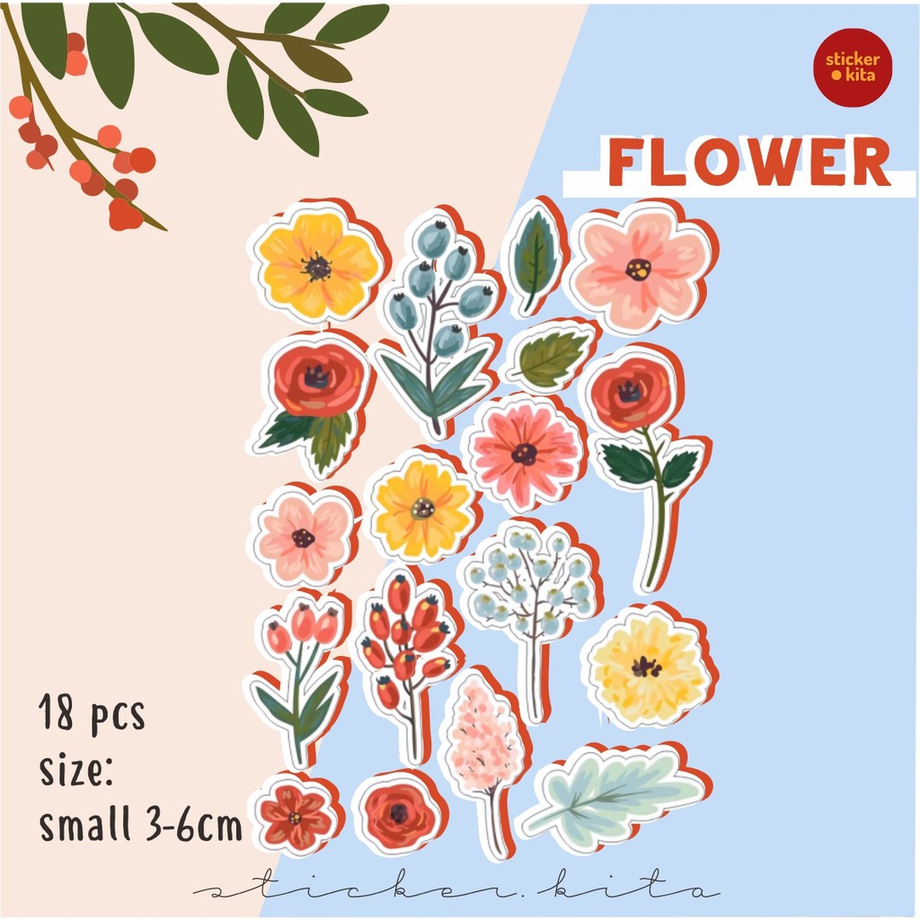 

Flower Pack - Sticker Tumblr Aesthetic [FREE GIFT] // BISA CUSTOM STICKER STICKER.KITA