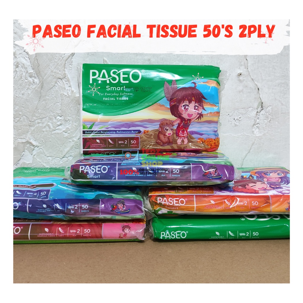 Paseo Facial Tissue Travel Pack 50's