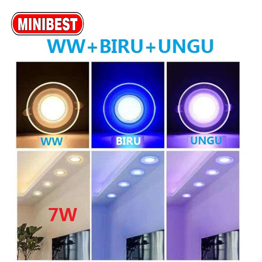 LAMPU DOWNLIGHT LED 3 WARNA TANAM  3W 5W 7W/ 3 CAHAYA (MB555)