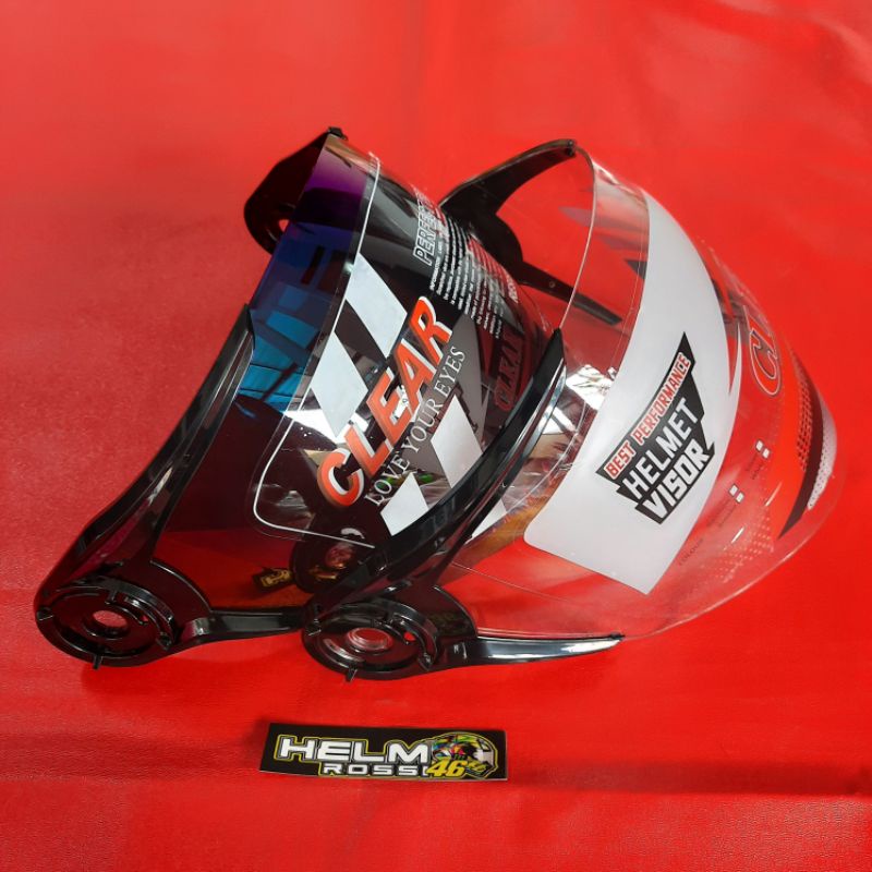 Visor NHK GLADIATOR REVENTOR Clear Bening Rainbow Pelangi merk CLEAR Anti Pecah Anti Silau Helm NHK GLADIATOR