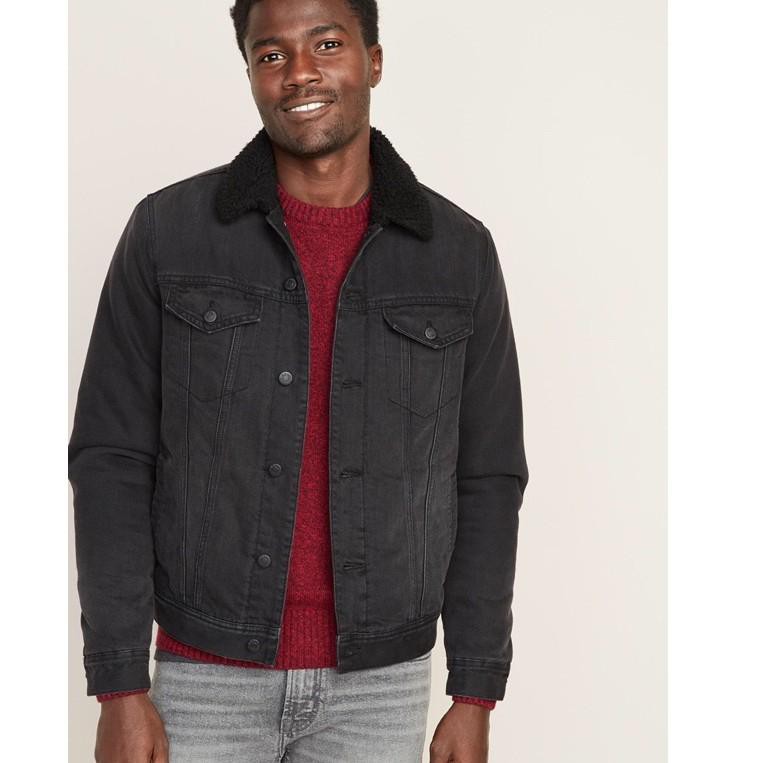 black sherpa denim jacket