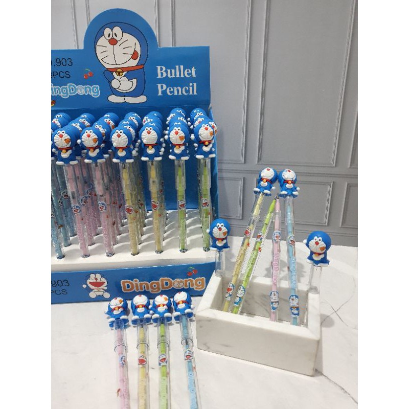 (4pcs) pensil lantu/lantu bensia/pensil cabut lucu/pensil bongkar pasang-DORAEMON
